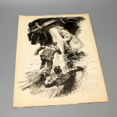 Рисунок-иллюстрация «Подводники», ​СССР, 1950-60 гг., бумага, акварель