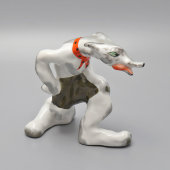 Статуэтка «Волк» из композиции «Волк и три поросёнка», скульпторы братья Траугот А. Г. и В. Г., артель «Прогресс», 1960-80 гг.