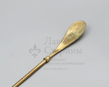 Винтажный комплект из обувного рожка с длинной ручкой и крючка-подвеса​, латунь, Peerage Brassware, Англия, сер. 20 в.