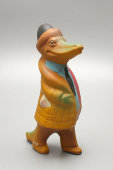 Детская резиновая игрушка с пищалкой «Крокодил Чуковского», старая резина МПО «Вулкан», 1960-70 гг.