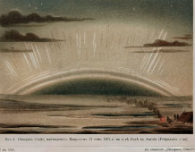 Старинная гравюра «Северное или полярное сияние», Большая энциклопедия, Россия, к. 19, н. 20 вв.