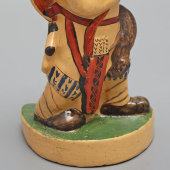 Винтажный упор для книг «Богатырь», скульптор Ланге Б. Н., керамика Гжели, 1920-30 гг.