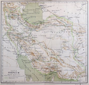 Старинная карта Персии, картографическое заведение А. Ильина, Санкт-Петербург, 1900-е