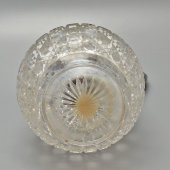 Старинный кувшин для вина в стиле модерн с растительным декором, белый металл, стекло, гравировка, Россия, нач. 20 в.