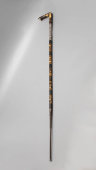 Антикварная трость с подковой на рукоятке, рог, гравировка, Златоуст, 1903 г.