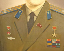 Портрет «Герой Советского Союза летчик-космонавт Гагарин Ю. А.», холст, масло, багет, CCCР, 1960-е
