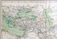 Старинная карта «Персидская монархия» в раме, карт. зав. Я. М. Лапинера, Россия, к. 19, н. 20 вв.
