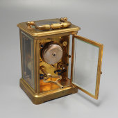 Старинные механические часы с боем и римскими цифрами, каретный будильник Aiguilles, Франция, нач. 20 в.