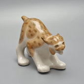 Статуэтка «Рысь», скульптор М. Моцак, фарфор, Полонский ЗХК, Украина, 1970-е