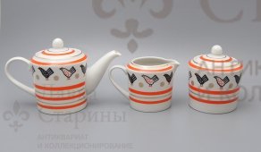 Фарфоровый чайный сервиз СССР «Курочки», Вербилки
