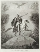 Старинная гравюра в раме «Наполеон I Бонапарт» (Napoleon I), художник Эрнест Бурден, Европа, 1800-1820 гг.