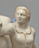 Статуэтка «Конезаводчица», скульптор Бессарабова Н. И., Гжель, 1950-60 гг.