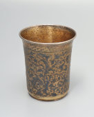 Старинный серебряный стакан с растительным орнаментом, 84 проба, Россия, 1851 г.