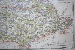 Старинная карта «Ковенская и Курляндская губернии»