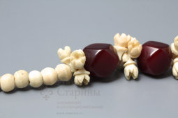 Винтажные двухцветные советские бусы из кости