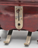 Старинный курительный прибор «Орган»: сигаретница, спичечница, резак для сигарет и музыкальная шкатулка, красное дерево, Европа, 1900-е