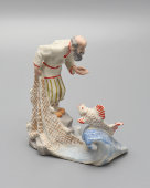 Статуэтка по сказке «Старик и золотая рыбка», бисквит, СССР, 1950-60 гг.