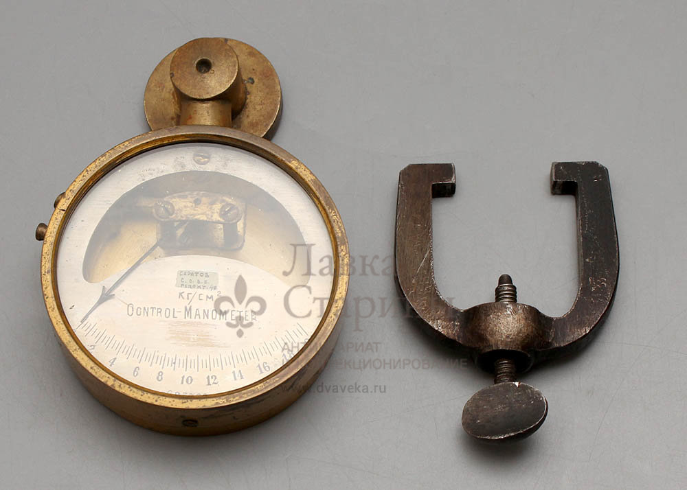 Латунный контрольный манометр, Европа, первая четверть 20-го века.