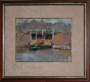Картина пейзаж «Река», художник Д. А. Колупаев, холст, масло, 1930-40 гг.
