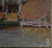 Картина пейзаж «Река», художник Д. А. Колупаев, холст, масло, 1930-40 гг.