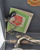 Советский патефон-чемоданчик «Дружба», модель ПГ-54, Артель Граммофон, Центрпромсовет СССР, Ленинград, 1950-е