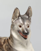 Статуэтка «Собака породы немецкая овчарка», скульптор Воробьев Б. Я., фарфор, анималистика ЛФЗ, 1950-60 гг.