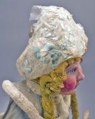 Старинная ватная советская игрушка огромного нестандартного размер «Снегурочка», 1950-е