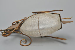 Подставка для механических часов, подчасник «Парусник» (лодка с веслами), латунь, стекло, Европа, кон. 19 в.