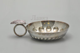 Винтажная чаша для дегустации вина, чаша сомелье, тастевин, посеребренный металл, Франция, 1984 г.