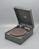 Легендарный зарубежный портативный граммофон (патефон) «His Master's Voice», модель 102, Великобритания, 1930-е