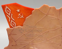 Сувенир с моделью тепловоза ТЭ10-4602 «От железнодорожников Белоруссии», Гомель, 1960-80 гг.