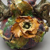 Парные антикварные вазы «Драконы», фаянс, Европа, 19 век