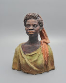 Авторская скульптура, бюст «Африканка», скульптор Ковнер С. Я., СССР, 1960-е