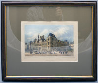 Гравюра «Париж, Отель-де-Виль», Франция, 19 век