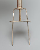 Винтажная пружинная вилка для мяса, закусок, посеребренная латунь, Германия, сер. 20 в.