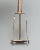 Винтажная пружинная вилка для мяса, закусок, посеребренная латунь, Германия, сер. 20 в.