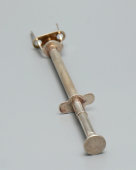 Винтажная пружинная вилка для мяса, закусок, посеребренная латунь, Германия, сер. 20 в.