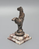 Фигурка, талисман в виде петуха с крышки радиатора старинного автомобиля «Шантеклер (Chantecler)», шпиатр, мрамор, Франция, 1920-е