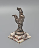 Фигурка, талисман в виде петуха с крышки радиатора старинного автомобиля «Шантеклер (Chantecler)», шпиатр, мрамор, Франция, 1920-е