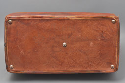 Большой старинный саквояж, докторская сумка, натуральная кожа, ткань, Европа, нач. 20 в.