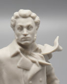 Статуэтка «А. С. Пушкин», скульптор Лысенко М. Г., бисквит, Полонский ЗХК, 1950-60 гг.