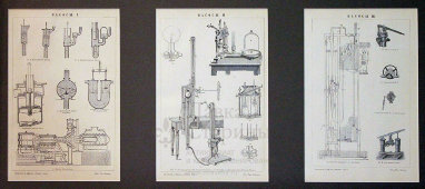 Комплект гравюр «Насосы», энцикл-й словарь Ф. А. Брокгауза и И. А. Ефрона Россия, н. 20 в.