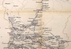 Старинная почтово-телеграфная карта Тобольской губернии, картографич. зав. П. Ф. Петш, Санкт-Петербург, 1900-е