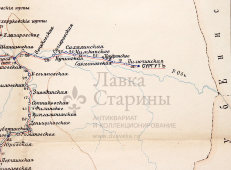 Старинная почтово-телеграфная карта Тобольской губернии, картографич. зав. П. Ф. Петш, Санкт-Петербург, 1900-е