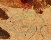 Круглая расписная шкатулка, автор Иван Гладеревский, керамика, Россия, до 1917 г.