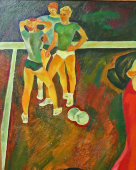 Большая картина «Игра в мяч», художник Дорофеев Ю. А., холст, масло, 1979 г.