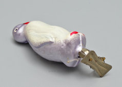 Советская ёлочная игрушка «Пингвин» с красным клювом, стекло, Москва, 1950-е