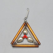 Винтажная подвесная ёлочная игрушка из стекляруса «Треугольник», Завод «Лаборприбор», г. Клин, 1940-60 гг.