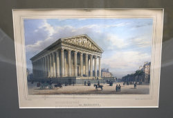 Гравюра «Париж, церковь Святой Марии Магдалины», Франция, 19 век