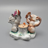 Фигурка, чернильница «Медвежата», скульптор Чарушин Е. И., художник Ризнич И. И., ЛФЗ, 1950-60 гг.